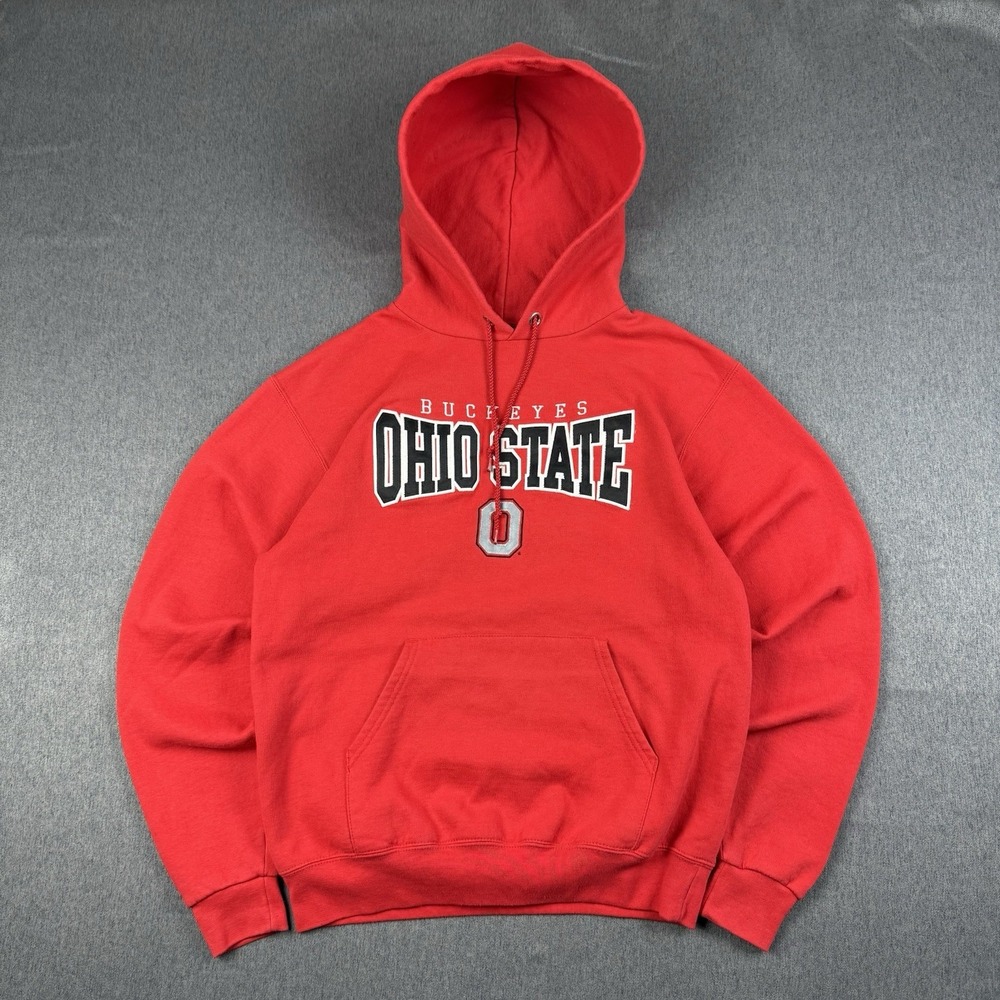 OHIO STATE BUCKEYES Champion Mens Small Hoodie Red Logo Sweater Collegiate